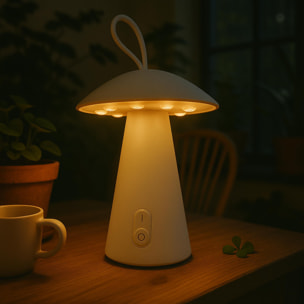 Well Home Lampara sobremesa recargable blanca Ø15x17cm