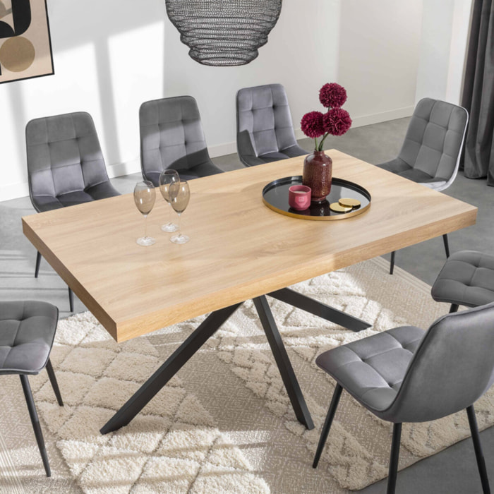 Table repas Brixton pieds spider - Bois - Noir