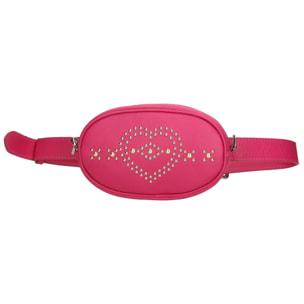 Borsa marsupio da donna in vera pelle sauvage con borchie. Prodotto artigianale italiano. Made in Italy - 12.0 x 19.0 x 7.0 cm