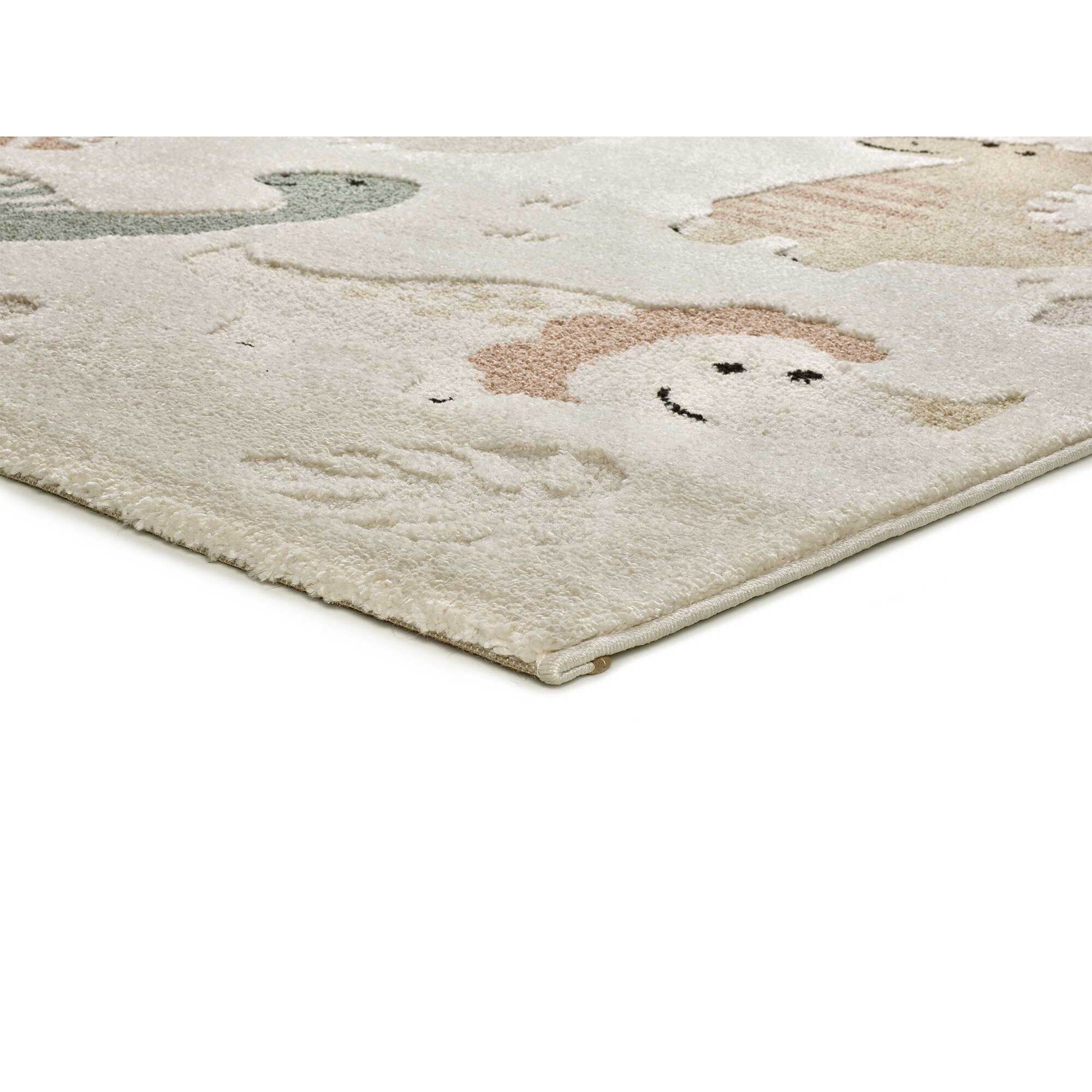 CLOWN Alfombra infantil con dinosaurios multicolor, 120x170 cm
