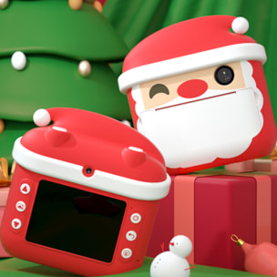 Fotocamera digitale, design Babbo Natale, foto da 12 MP e video HD per bambini. Stampa istantanea delle tue foto preferite.