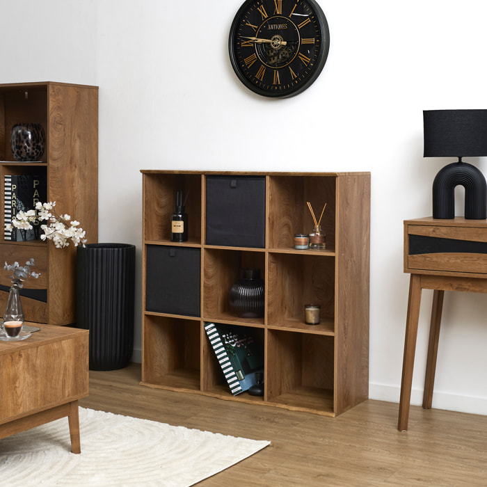 Etagere - HOME DECO FACTORY - Modulable - 9 Cases - Marron