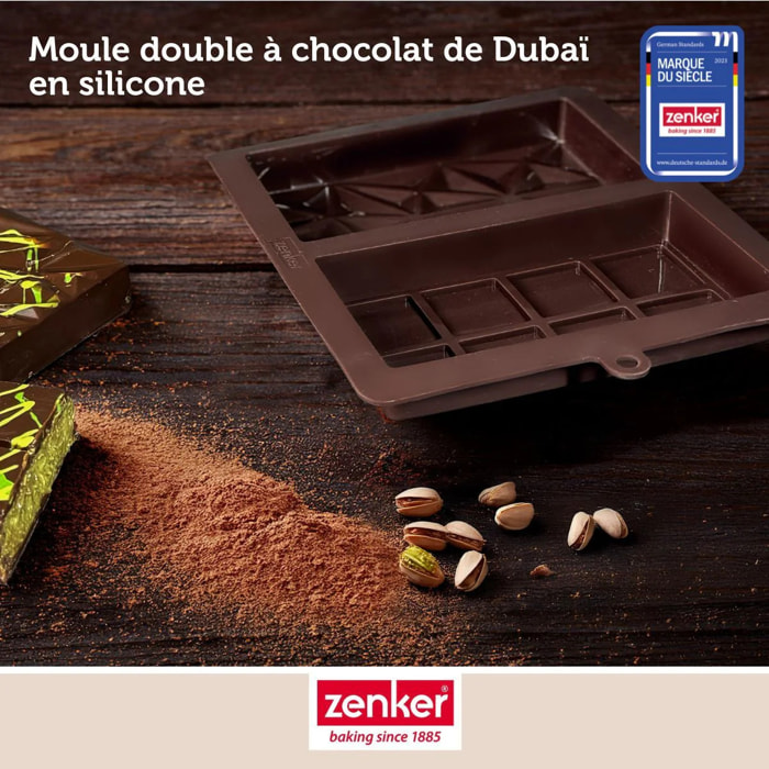 Ensemble comprenant 1 moule à chocolat Dubaï en silicone Zenker, 2 bols à mixer en inox Fackelmann