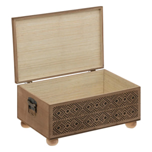 Lot de 2 malles "Exotic Panama" L41/51cm caramel