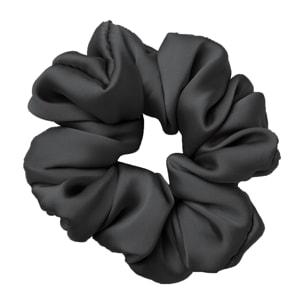 Scrunchies Elastico Capelli 100% Seta Tinta Unita Grigio Scuro