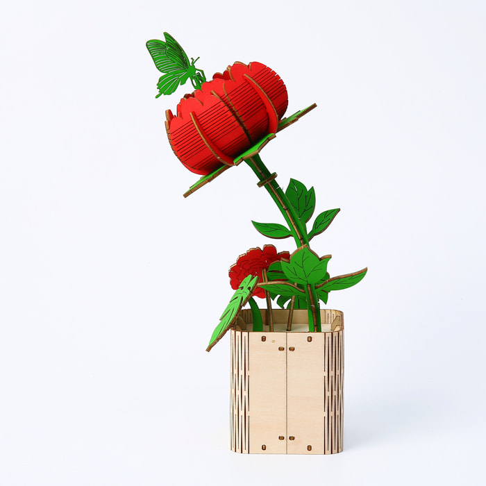 Modello in Legno 3D, design Peonia. 116 pezzi.