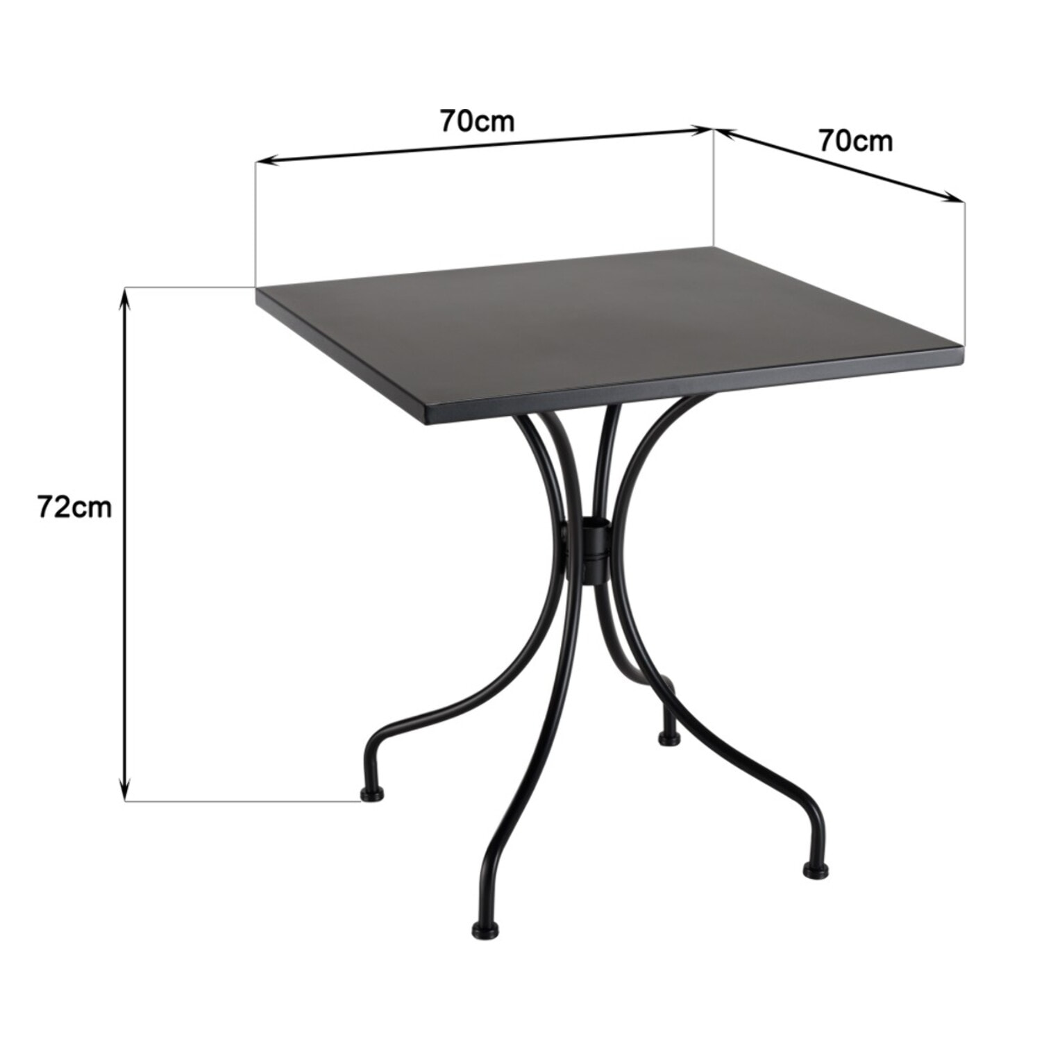 VIANNEY - nsemble de jardin en acier table 70x70cm et 2 chaises marron