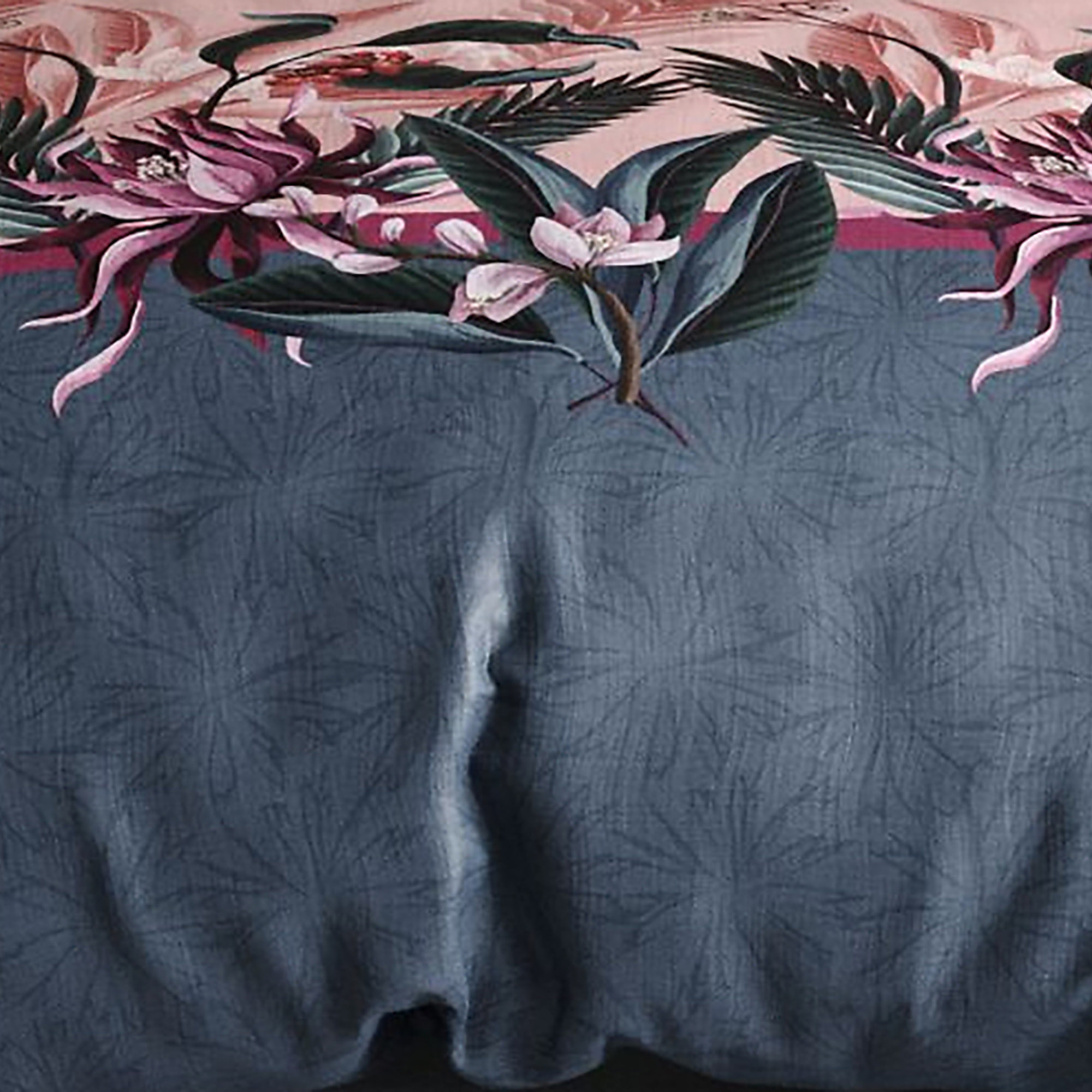 Parure housse de couette coton rose