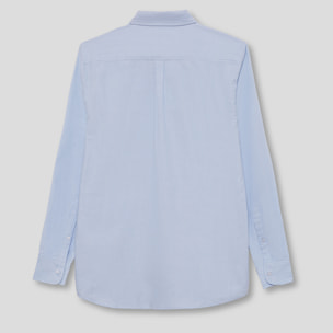Polo Niño Manga Larga de Punto Camisa 100 % Algodón Color Blanco, Cuello Button-Down, Botones Frontales, Logo Bordado | Color: Celeste | Street Monkey