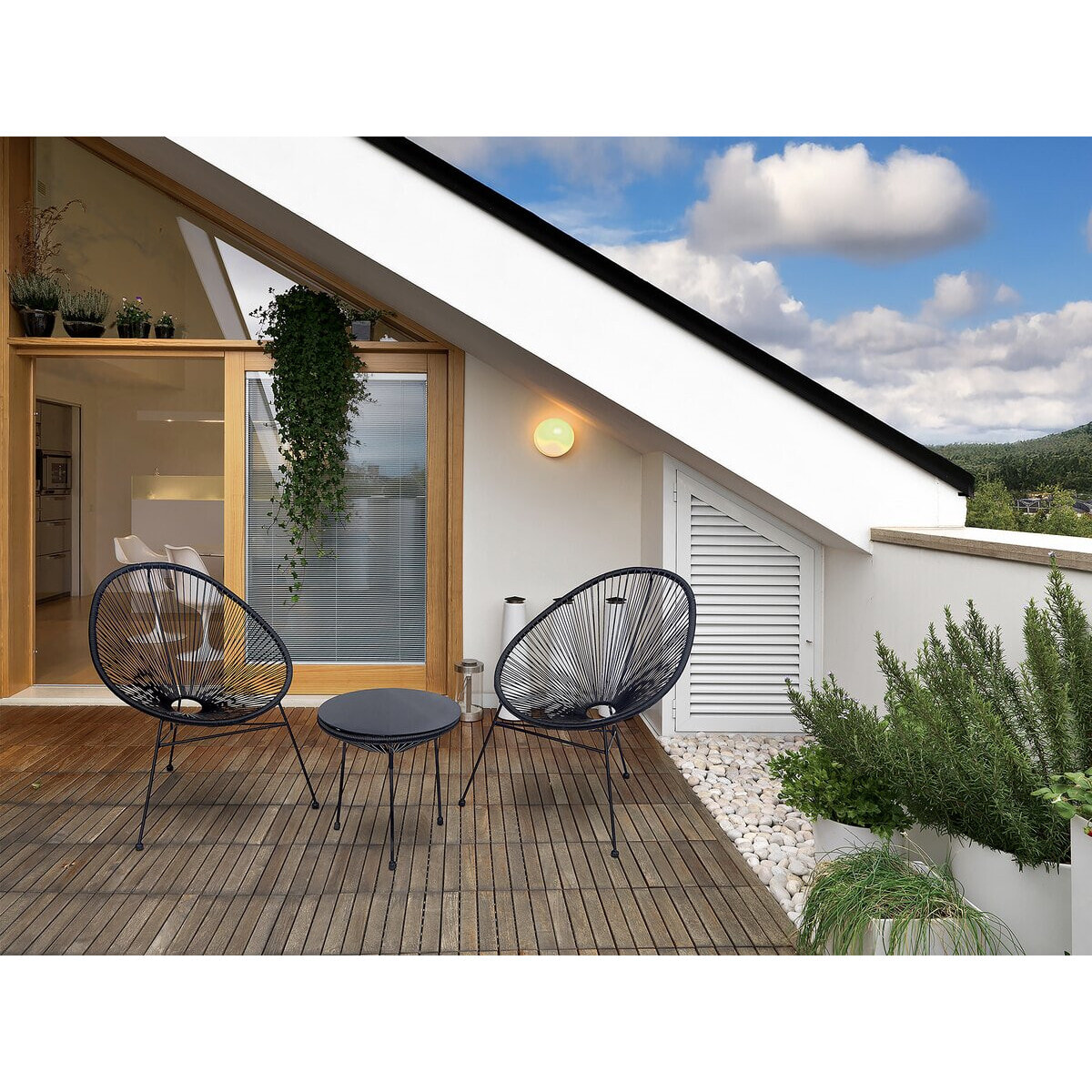 Salon de jardin acapulco en métal "Odea" - 2 places - Noir