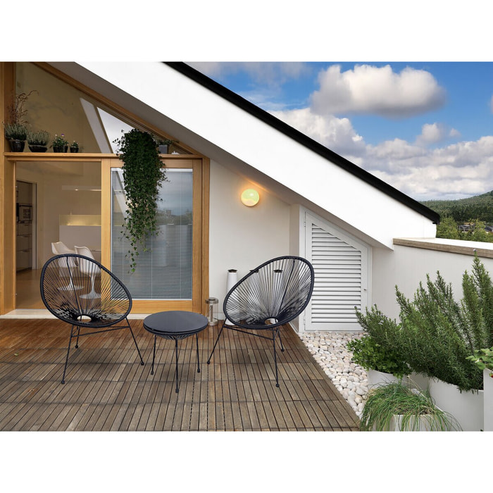 Salon de jardin acapulco en métal "Odea" - 2 places - Noir