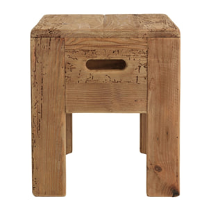 SANDY - Tabouret carré 35x35cm bois Pin recyclé