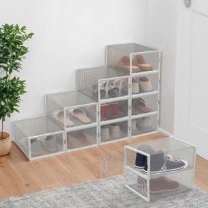 Boîtes de rangement à chaussures empilables - lot de 12