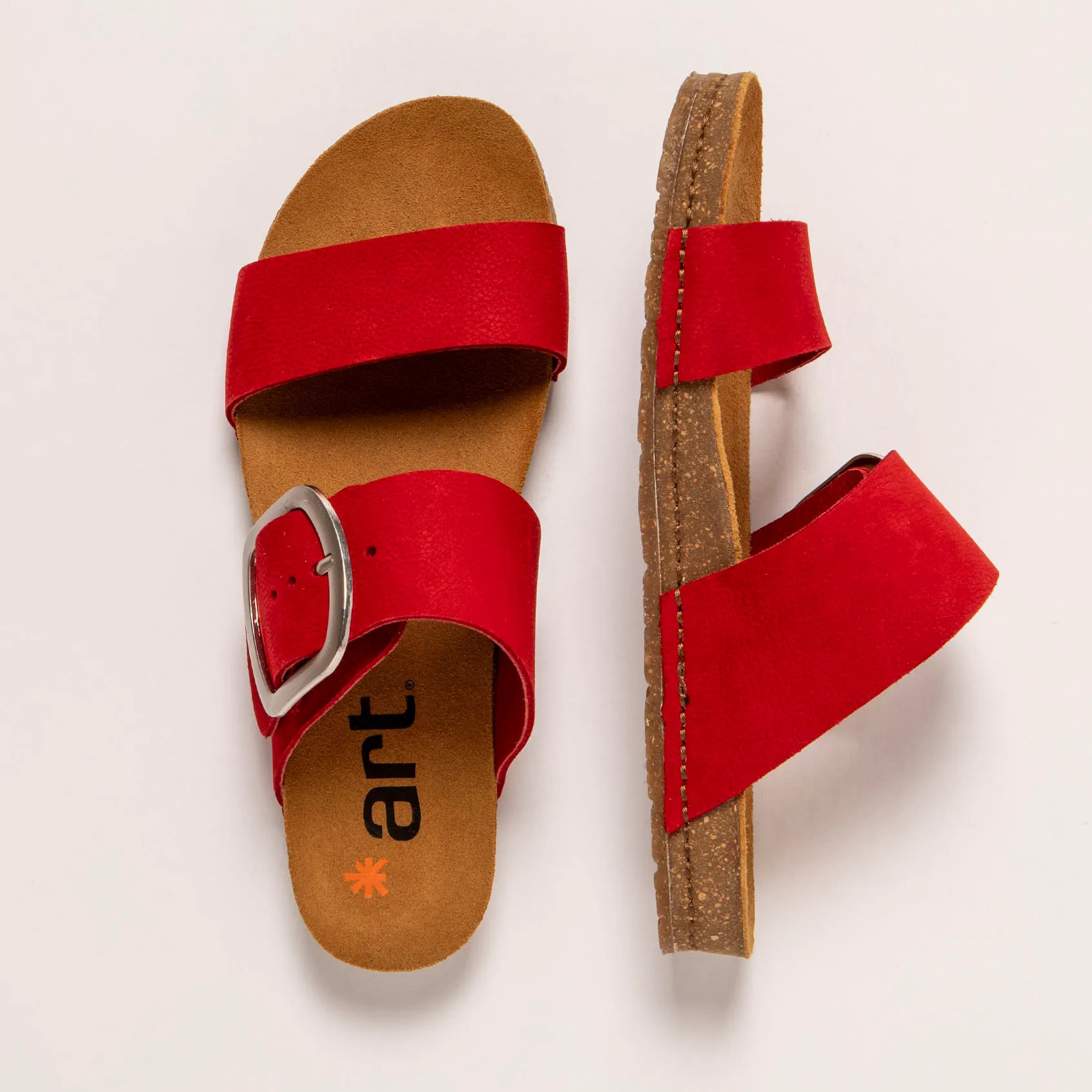 Sandalias 0175 NOBUCK RED/ CRETA color Red
