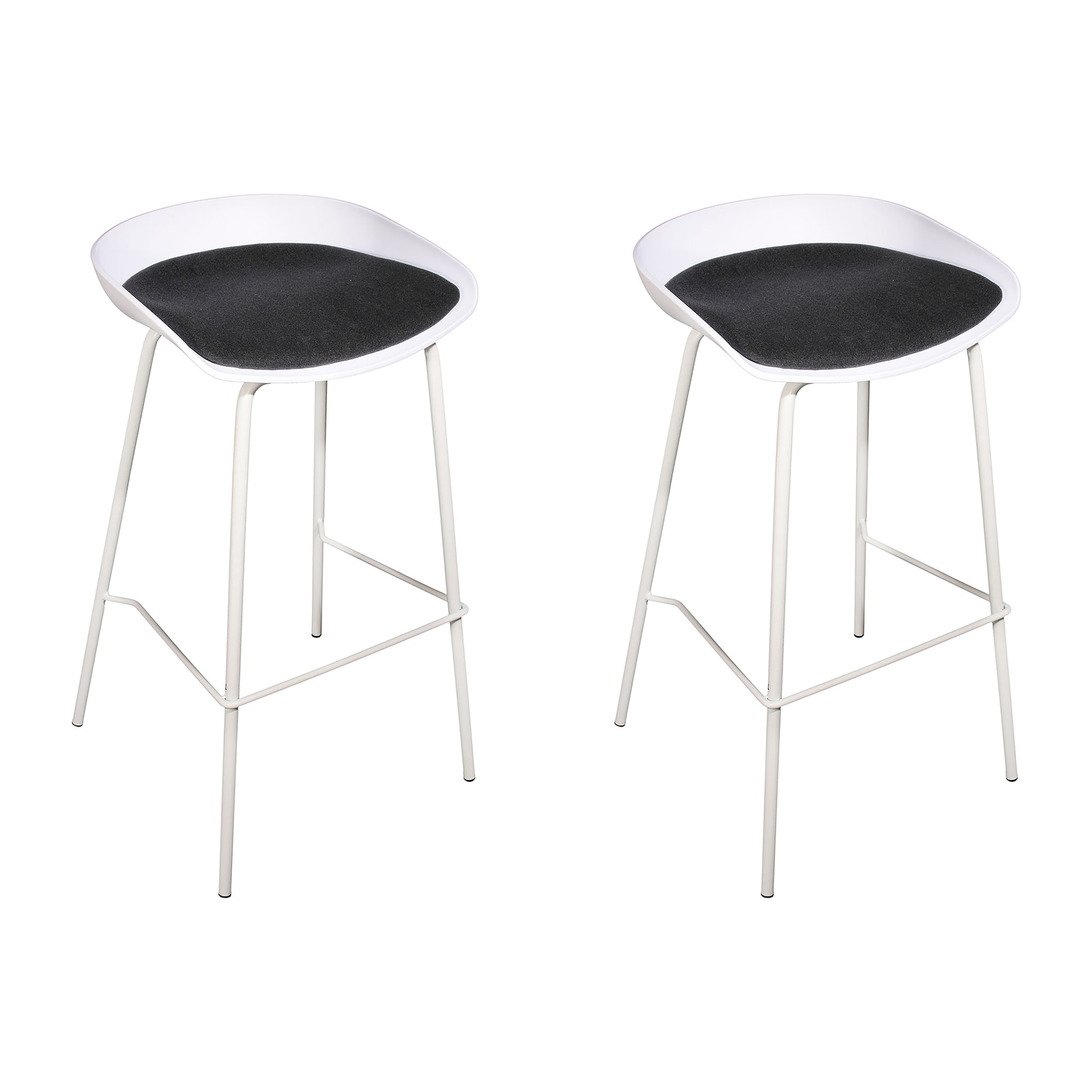 Tabouret De Bar Hella Blanc - Lot De 2