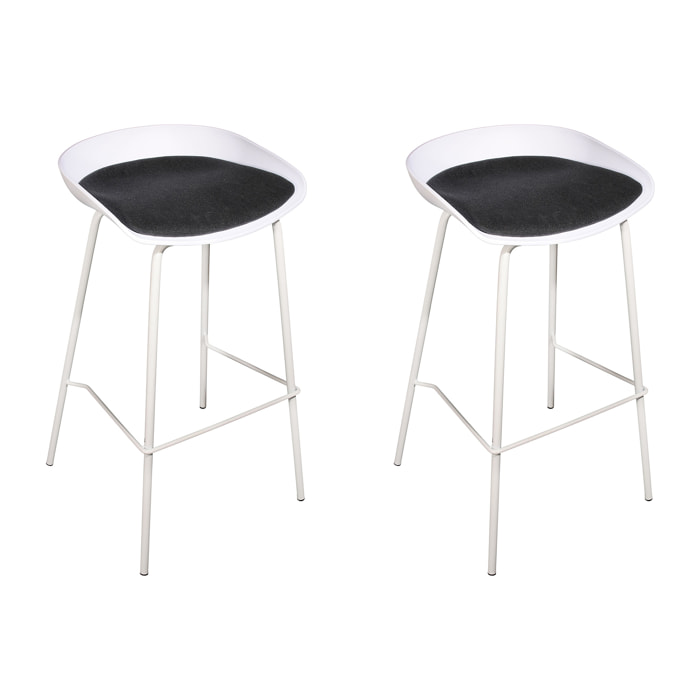 Tabouret De Bar Hella Blanc - Lot De 2