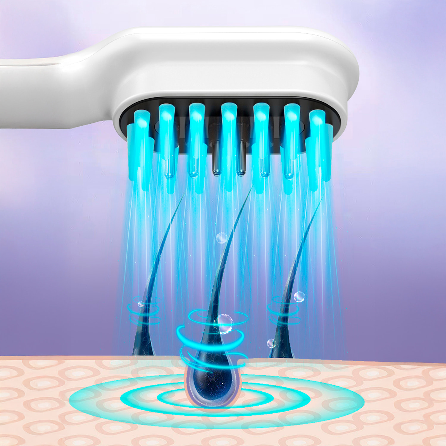 Peine medicinal con tratamiento de luminoterapia y masaje de 9 intensidades.