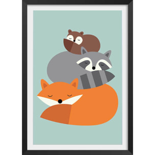 Affiche  chill forest Affiche + cadre en bois - Noir