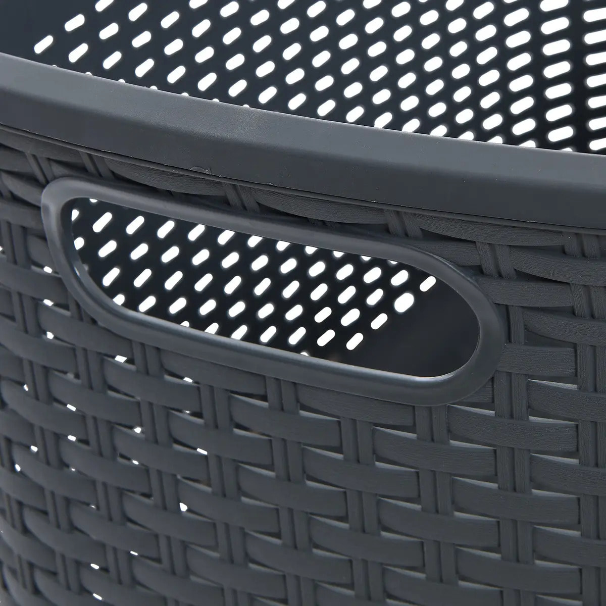 Corbeille à linge rattan rectangulaire 40L gris