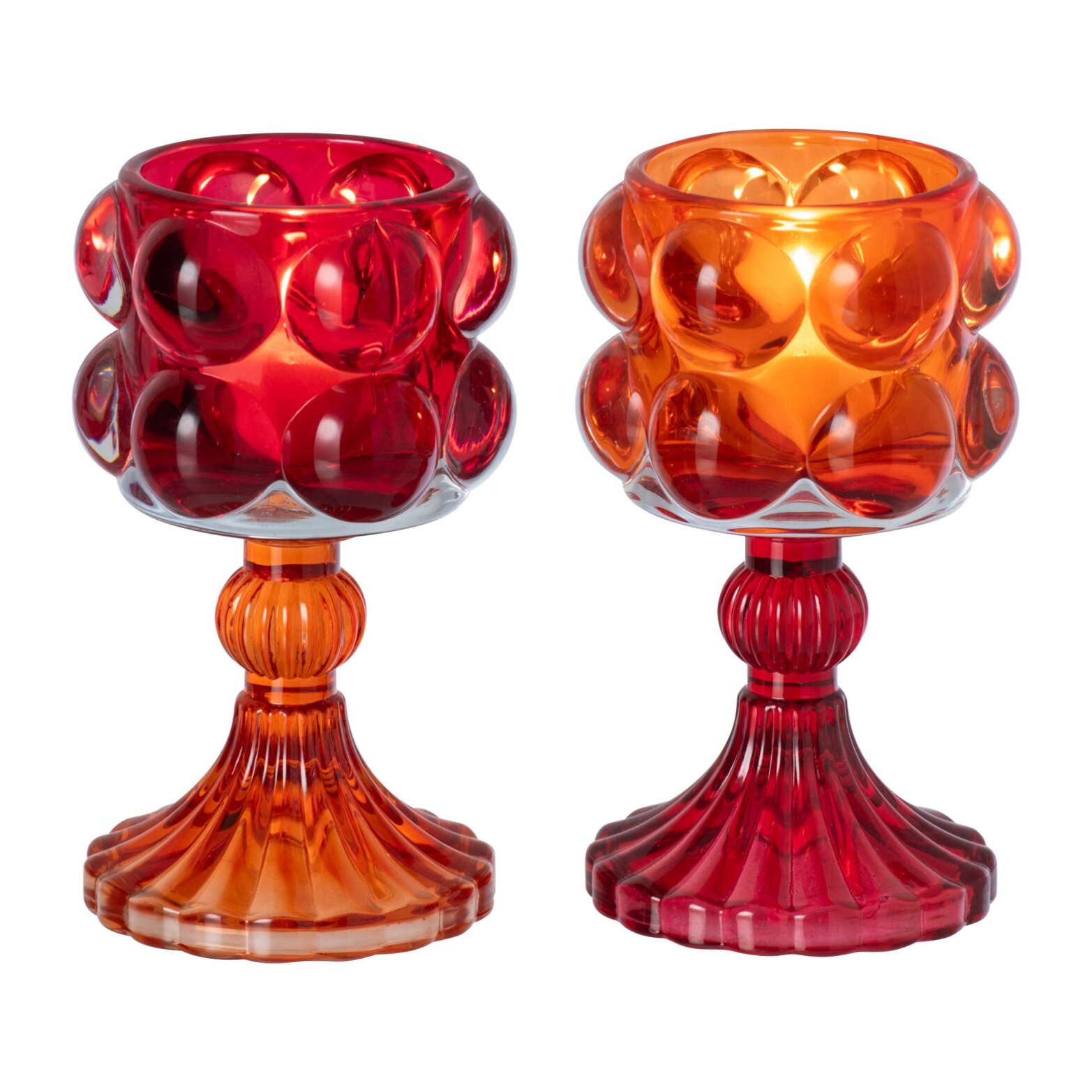 J-Line Chandelier - verre - rouge/orange - 2 pièces