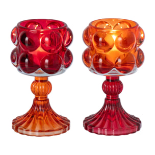J-Line Chandelier - verre - rouge/orange - 2 pièces