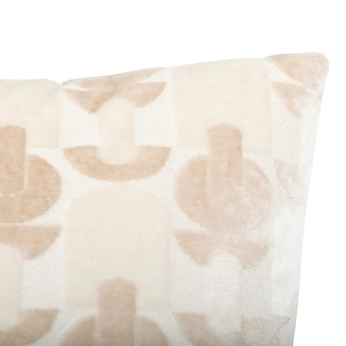 Coussin "Luna" jacquard velours lin 40x40cm