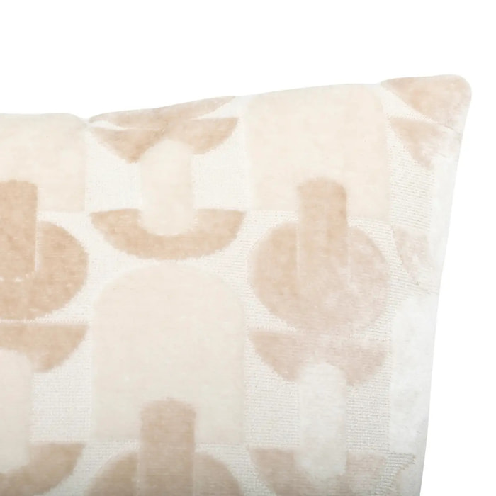 Coussin "Luna" jacquard velours lin 40x40cm