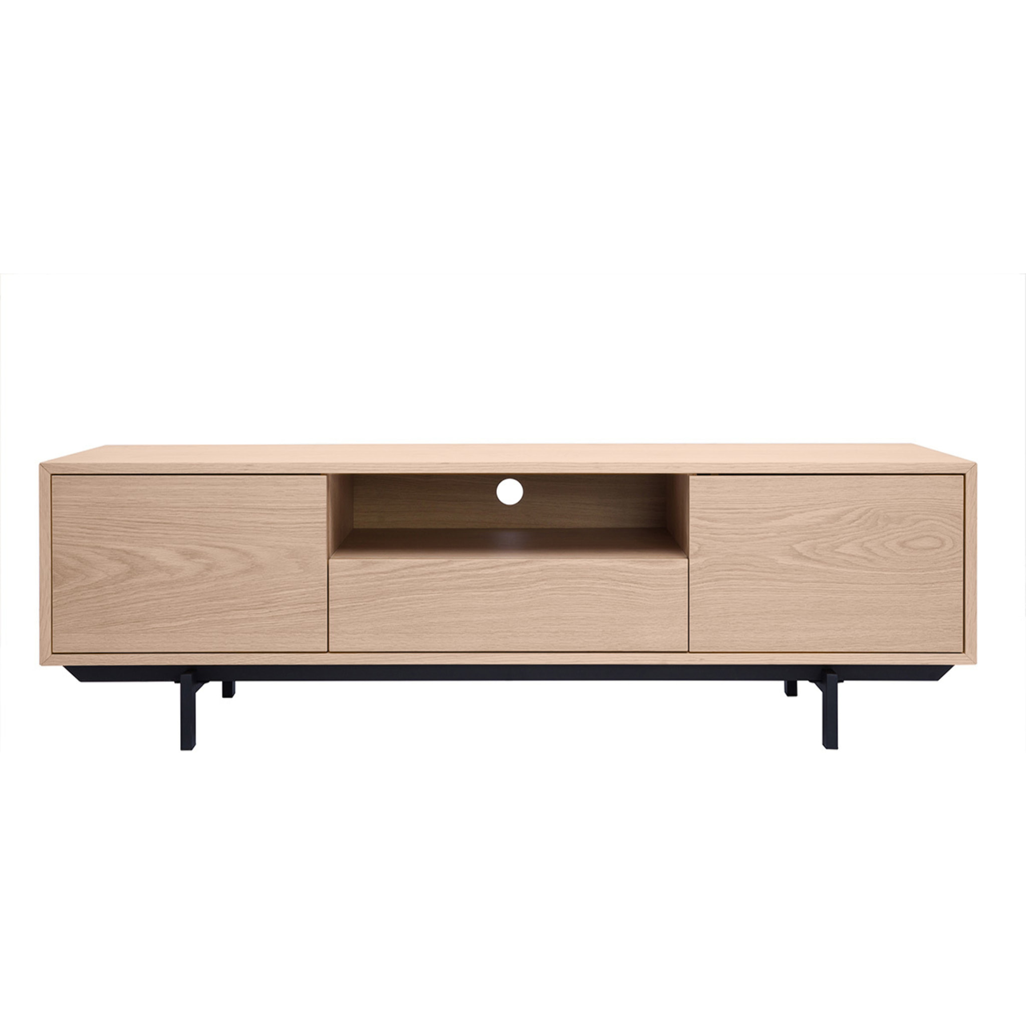 Meuble TV finition bois chêne avec niche ouverte L160 cm MANNY