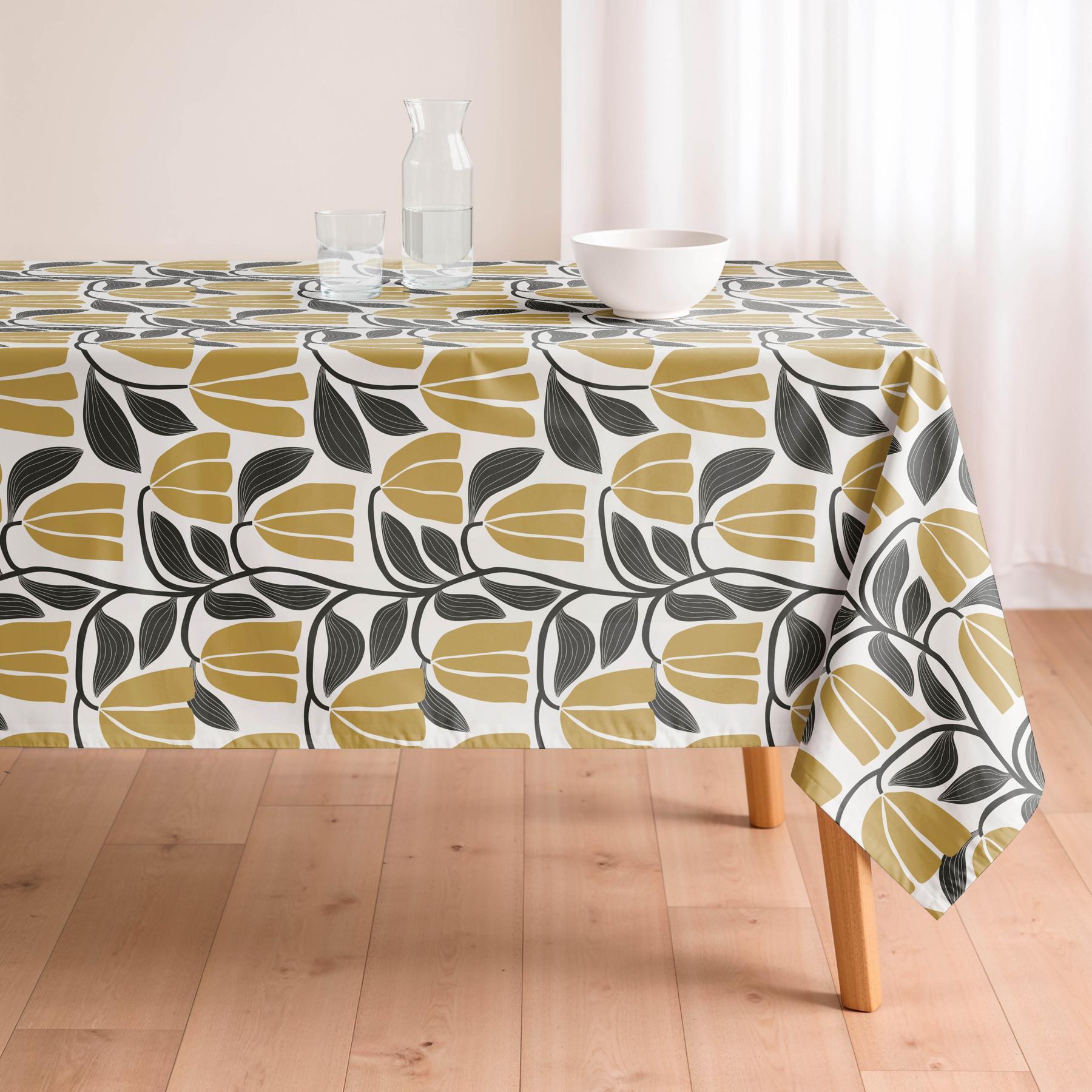 Nappe imprimée anti-taches NEKANE MUSTARD