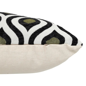 Coussin "Twisted lime" jacquard noir & blanc 58x38cm