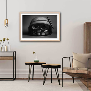 Affiche reporter de guerre Affiche + cadre en bois - Chêne