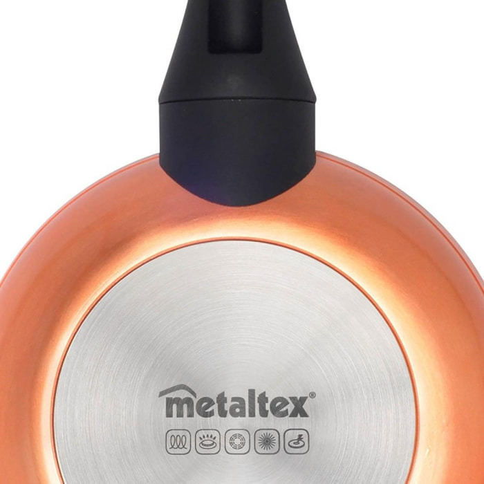 Metaltex Sartén Alumino Antihaderente Forjado Línea NATIVA COPPER 20 cms Libre de PFOA y BPA