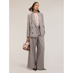 Motivi - Chaqueta estructurada cruzada a rayas - Gris