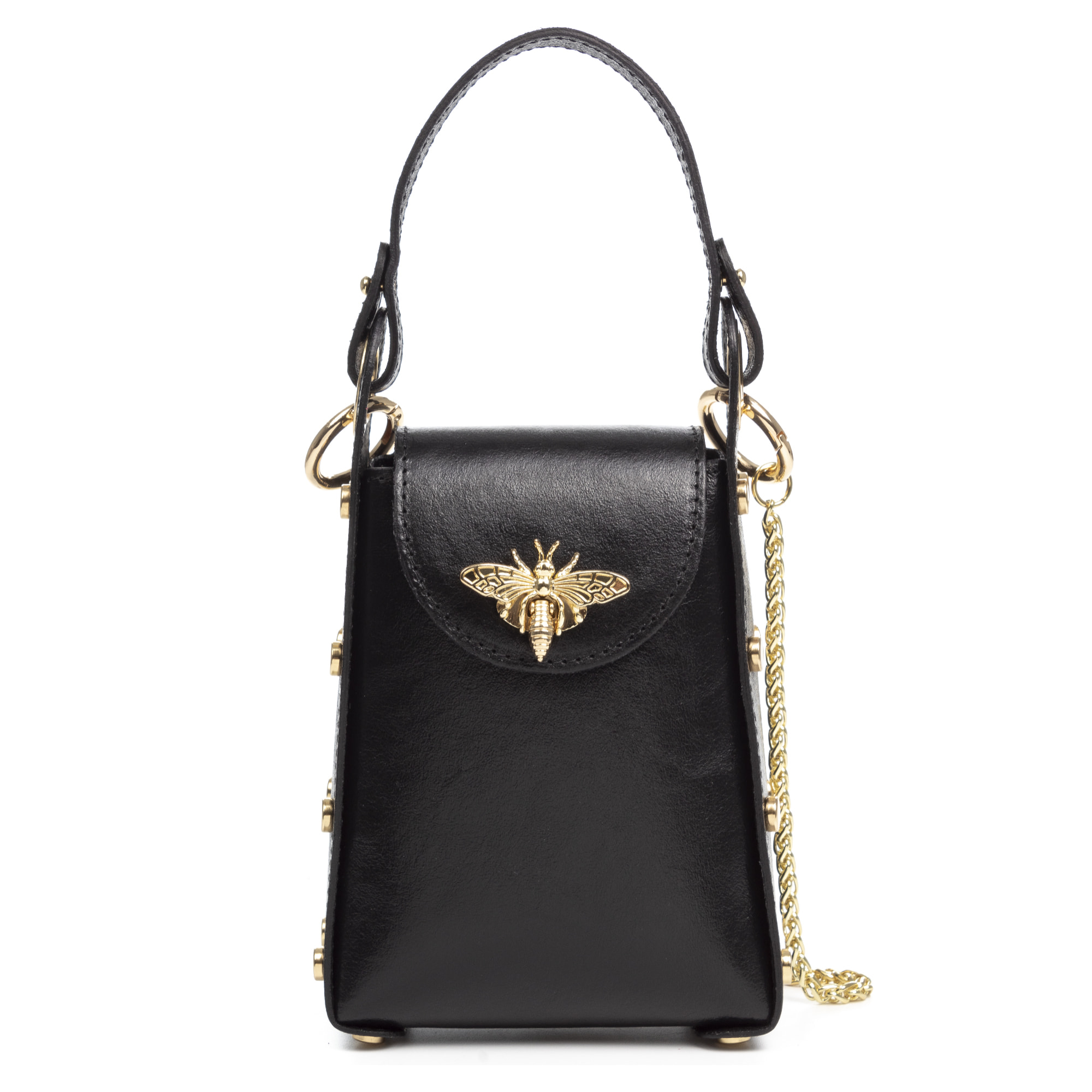 Alviano borsa a mano donna. Pelle scamosciata autentica con finitura lucida.