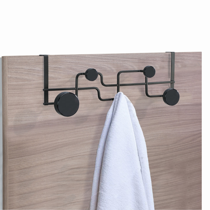 Porte-manteau Tomasucci ANYA, en acier et MDF, noir, 50 × 11 × 16 cm