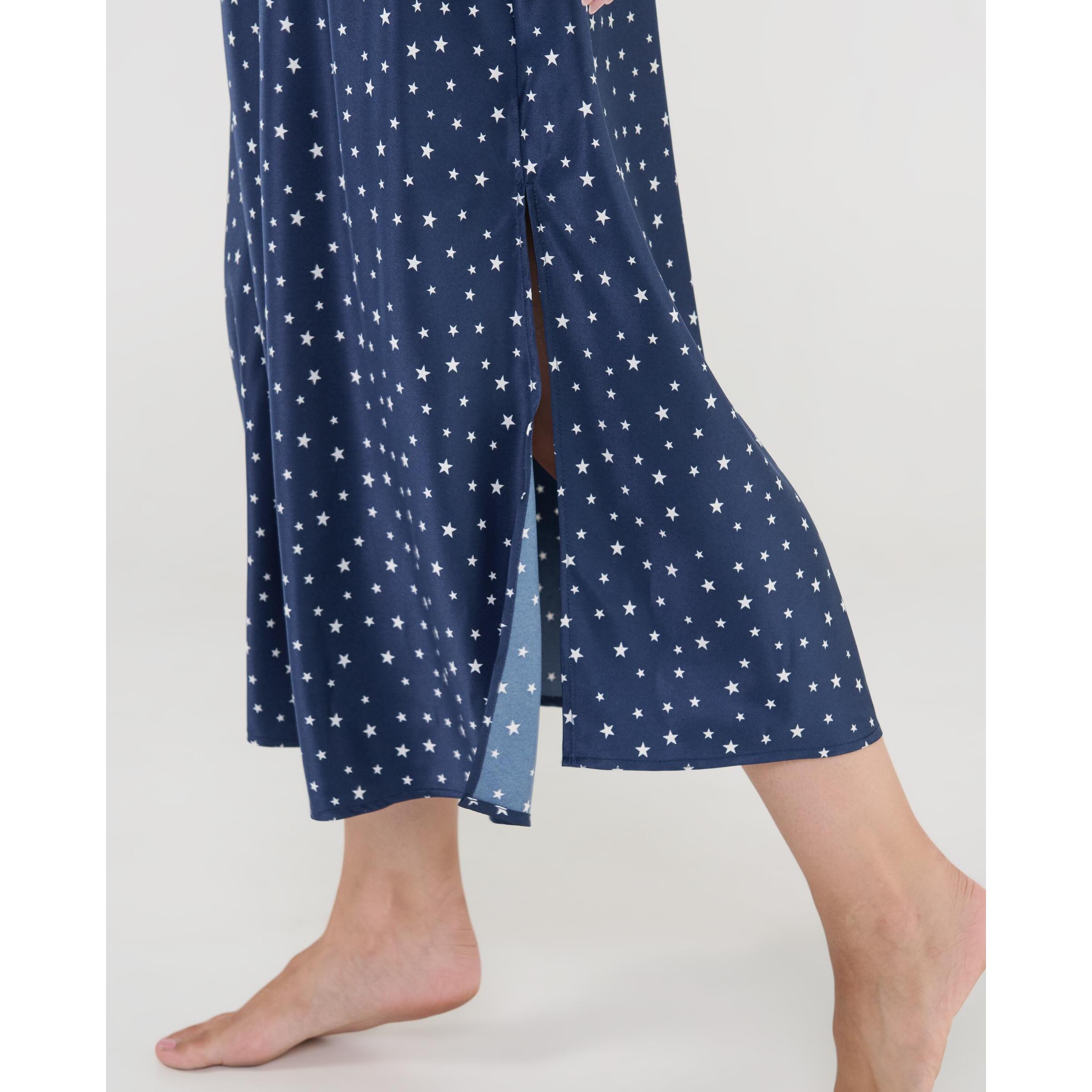 Camison mujer maxi largo estampado estrellas tirante fino con reguladores y cuello pico