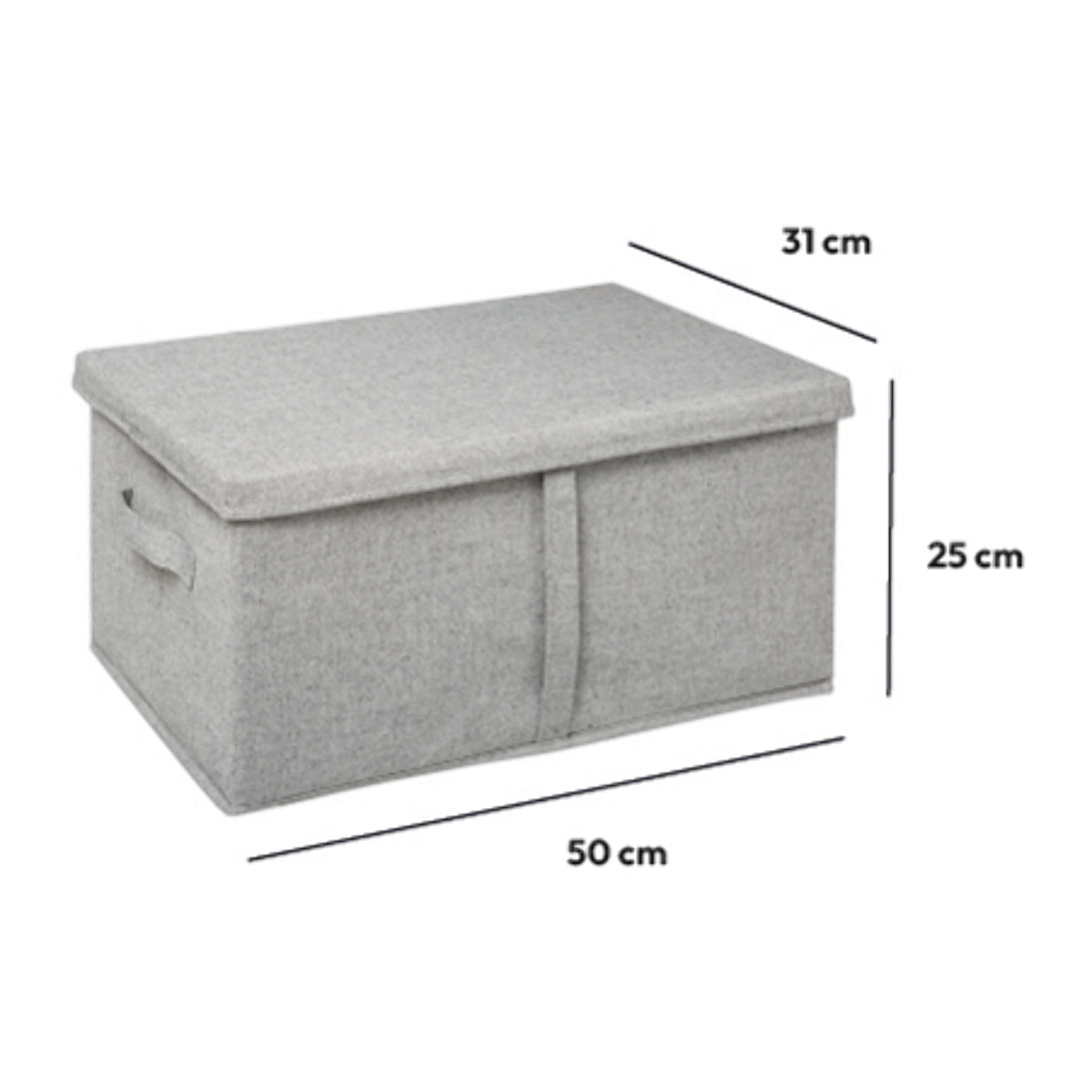 Boîte de rangement 50x31x25cm Gris clair Orga