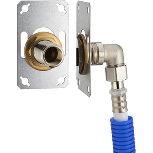 FIXSYSTEM simple : kit complet de fixation d'un robinet mural simple M1/2' (15x21) Coude d'alimentation à sertir profil U sur tube multicouche NOYON & THIEBAULT - Ø 16 mm, sortie femelle 1/2' (15x21) - 3341-16PL1
