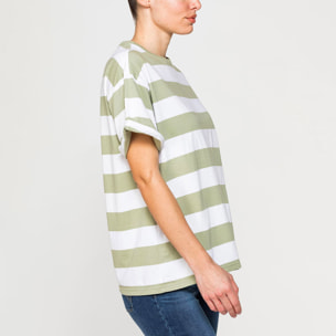 T-SHIRT OVERSIZE MODELLO BOYFRIEND A RIGHE