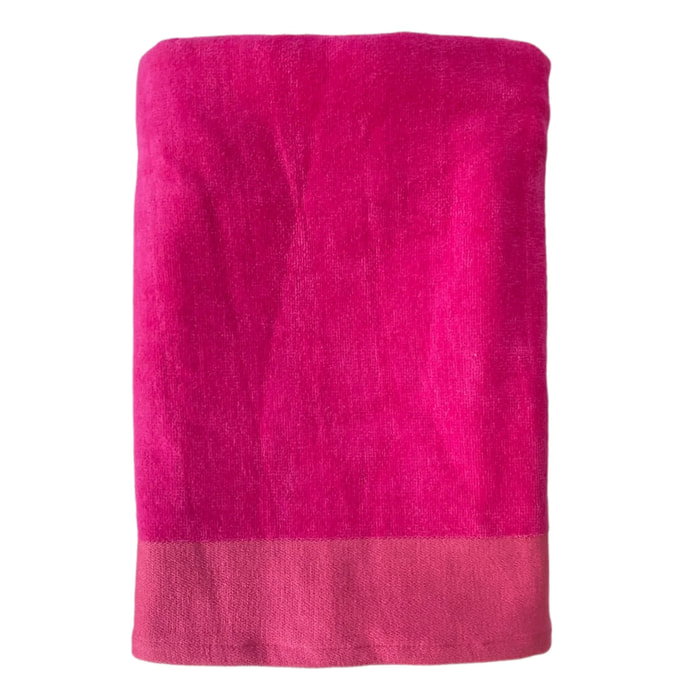 Serviette de bain éponge velours unie - Shady Fuchsia - 90x160cm - 370g/m²