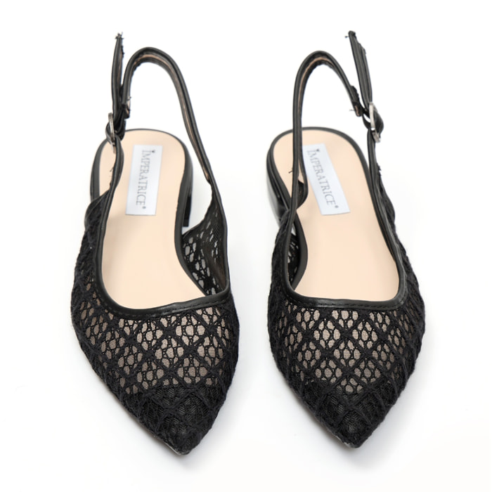 Ballerine slingback in rete ricamata