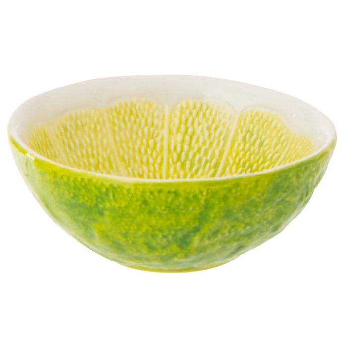 J-Line Bol Citron Vert Dolomite - céramique - vert/blanc - 2 pièces