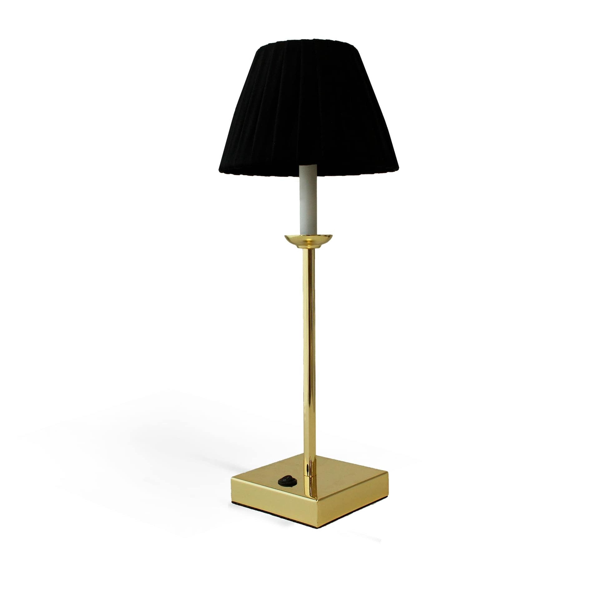 Lampada,da Tavolo Chantal, struttura gold, campana in velluto nero.