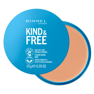 Rimmel London Kind&Free Cipria Compatta Bio Vegana Cruelty-Free a Lunga Tenuta 020 Light
