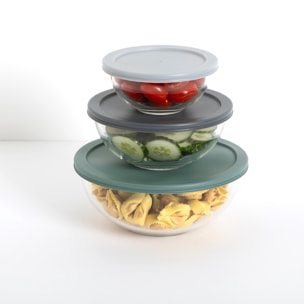Set de 3 boîtes de conservation en verre