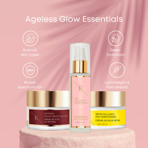 Crema de día con colágeno SPF + Hidratante de noche con retinol + SERUM EFECTO CELULAR EGF