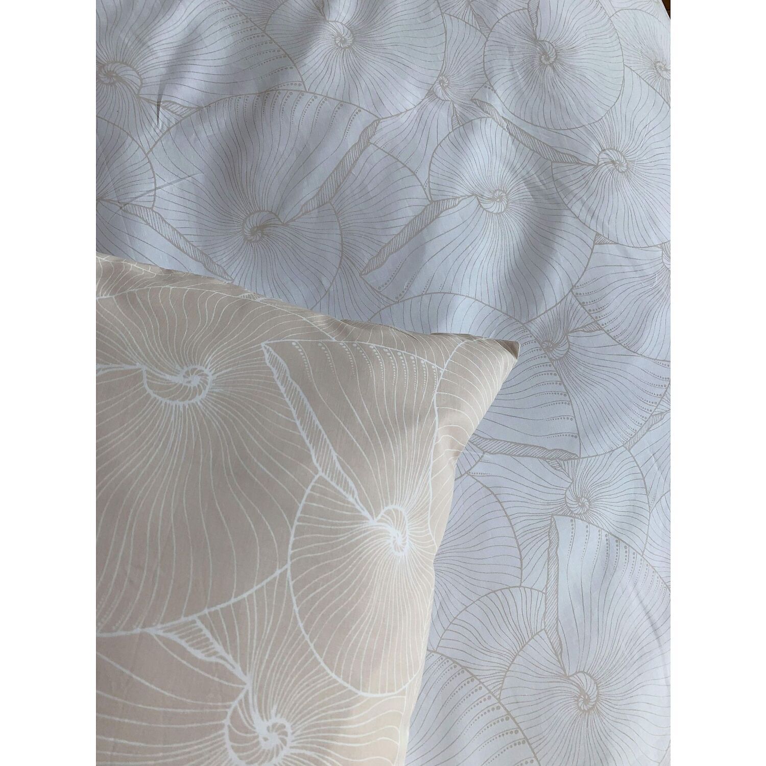 Parure Housse De Couette 3pcs 100% coton Lyocell 57fils Plage Revers.