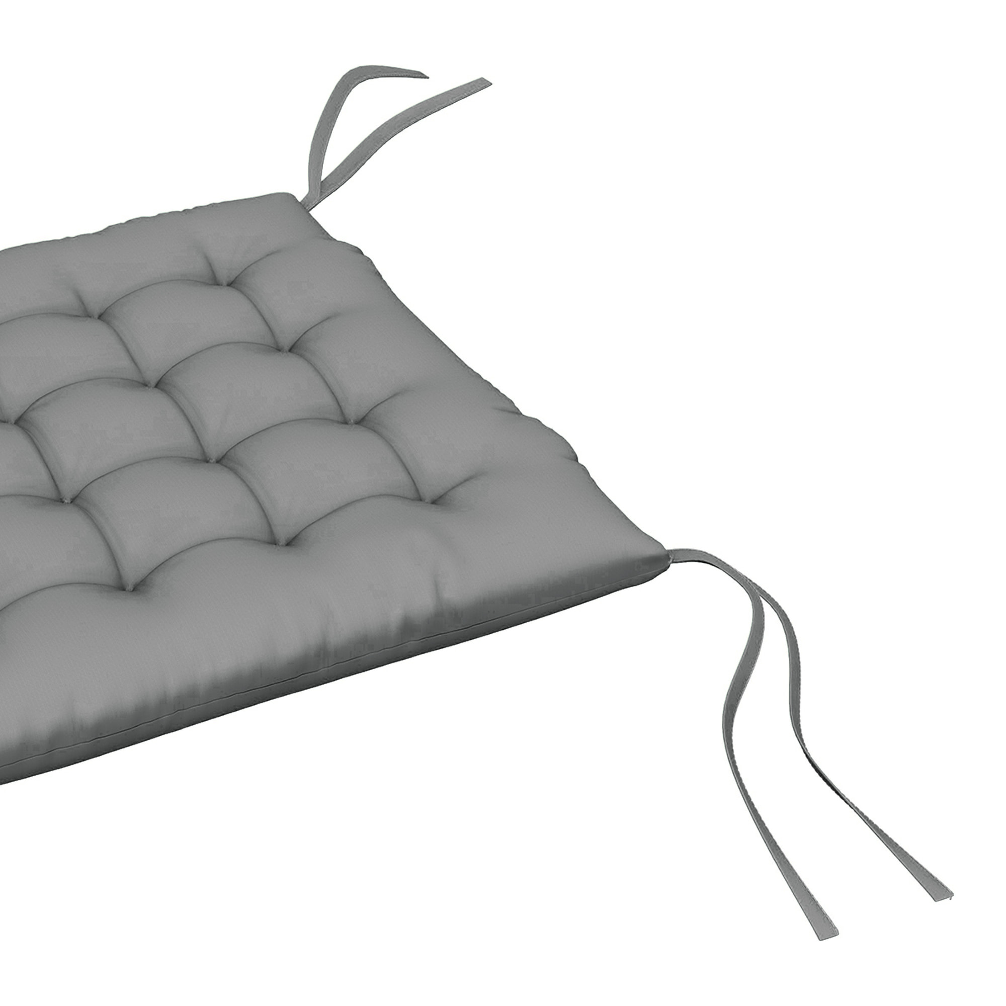 Juego de 6 Cojines para Sillas de Comedor, 40x40 cm, 6 Piezas, Cojines para Sillas de Jardín Acolchados con Cintas y Fundas Extraíbles, Gris Oscuro