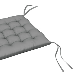 Juego de 6 Cojines para Sillas de Comedor, 40x40 cm, 6 Piezas, Cojines para Sillas de Jardín Acolchados con Cintas y Fundas Extraíbles, Gris Oscuro