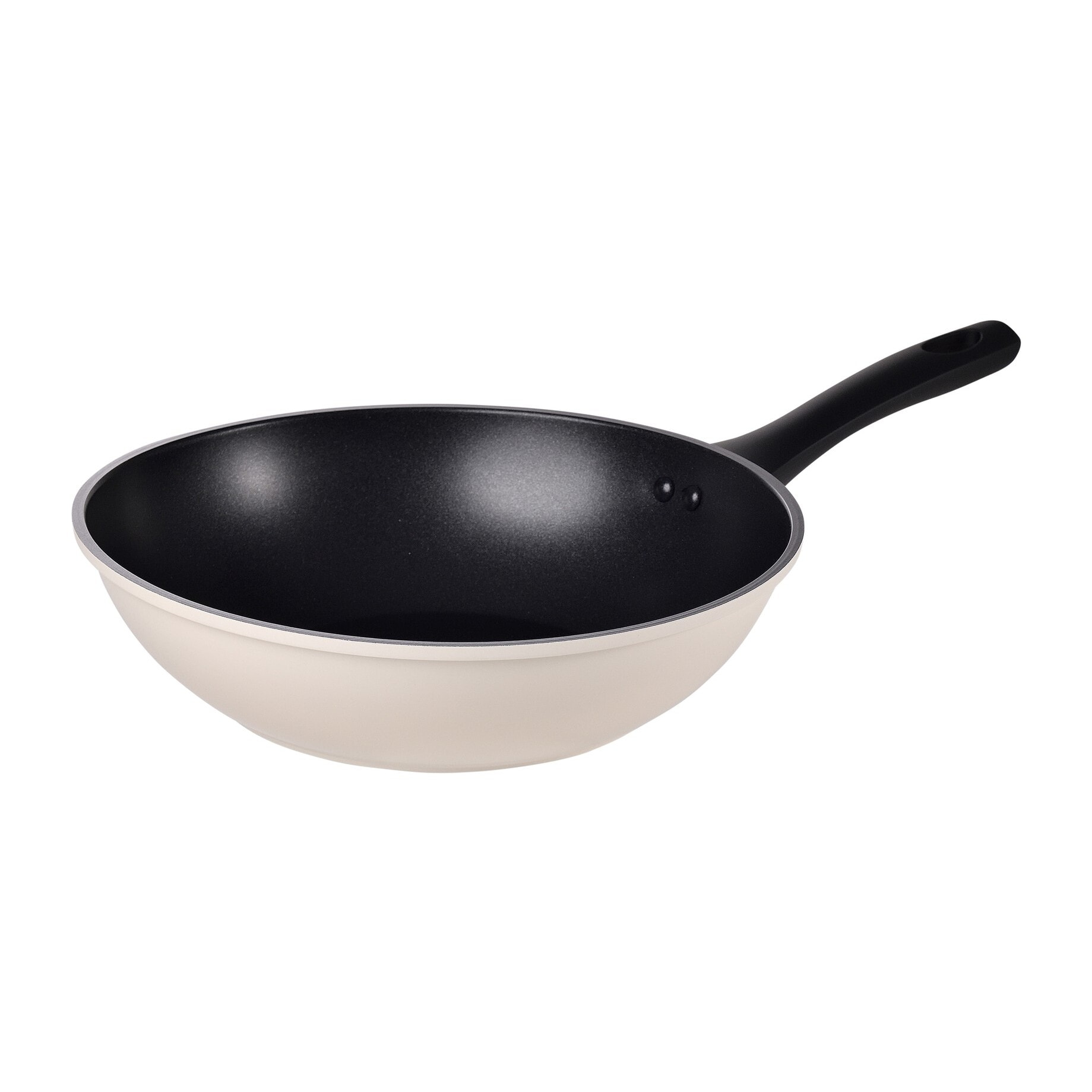 Wok ø28x7,6cm en aluminio forjado de color blanco, apta para inducción y antiadherente expert nerja san ignacio